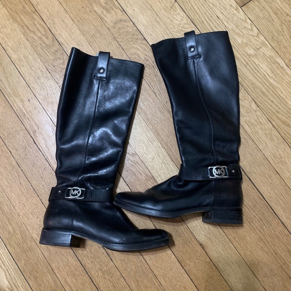 Michael Kors Logo Leather Riding Boots -- GREAT CONDITION - Picture 1 of 5